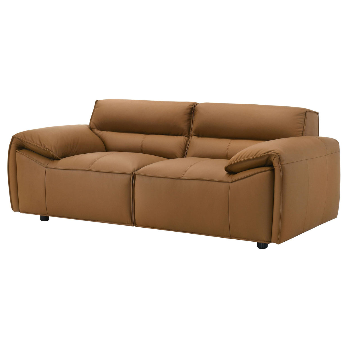 Coaster Furniture Buxton 509502 Top Grain Leather Upholstered Loveseat - Orange IMAGE 10