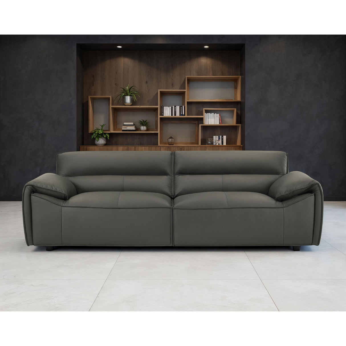 Coaster Furniture Buxton 509504 Top Grain Leather Upholstered Sofa - Graphite IMAGE 4