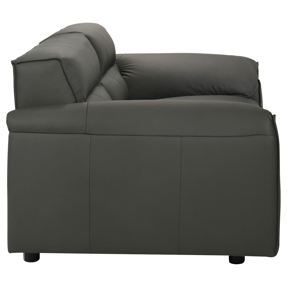 Coaster Furniture Buxton 509505 Top Grain Leather Upholstered Loveseat - Graphite IMAGE 2
