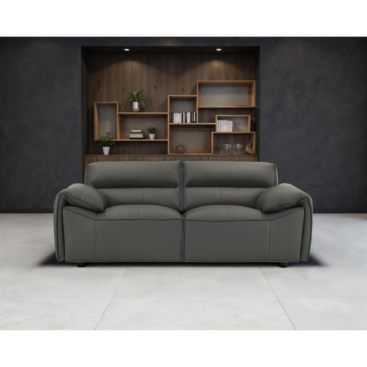 Coaster Furniture Buxton 509505 Top Grain Leather Upholstered Loveseat - Graphite IMAGE 4
