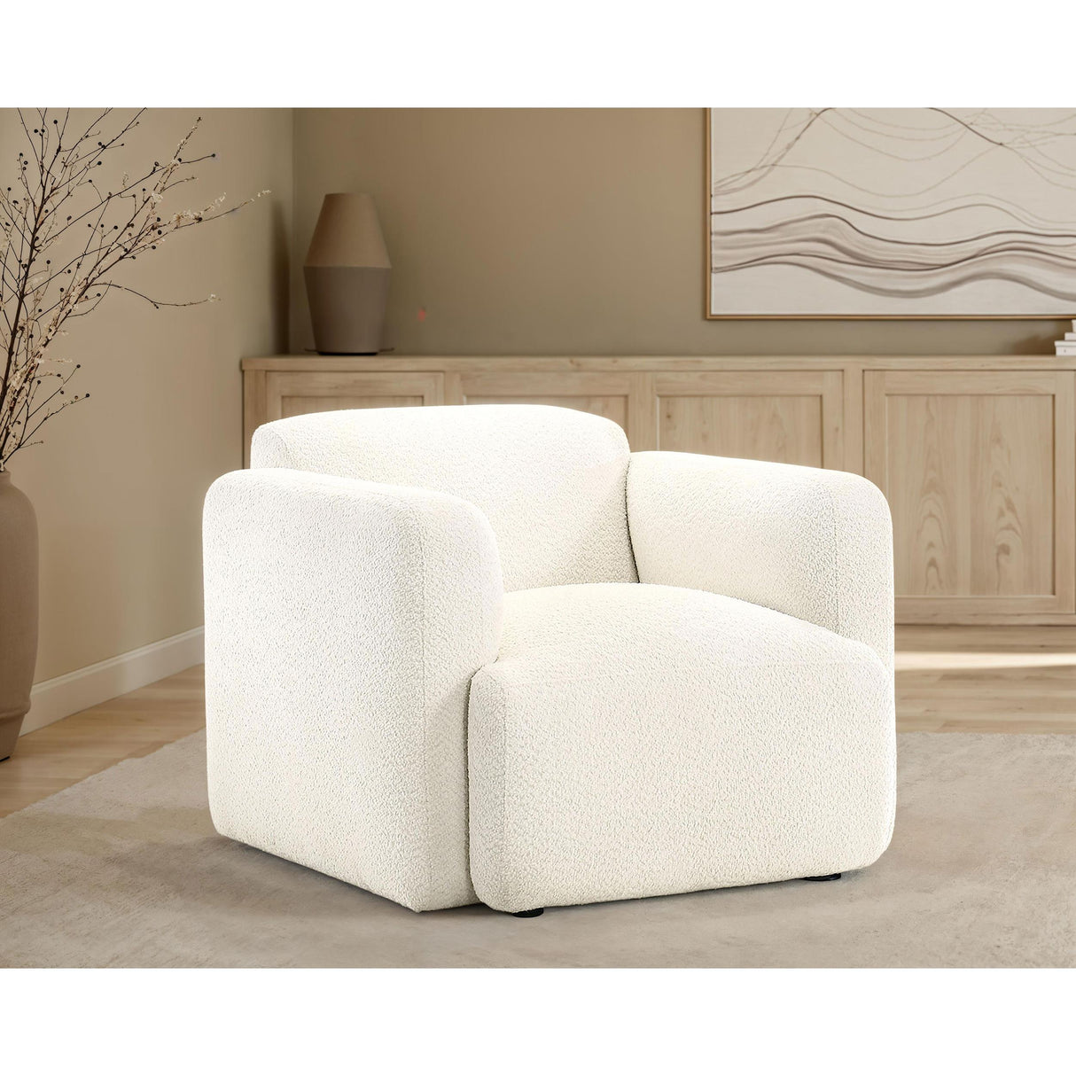 Coaster Furniture Dorset 509813 Fabric Upholstered Round Track Arm Accent Chair - White IMAGE 4