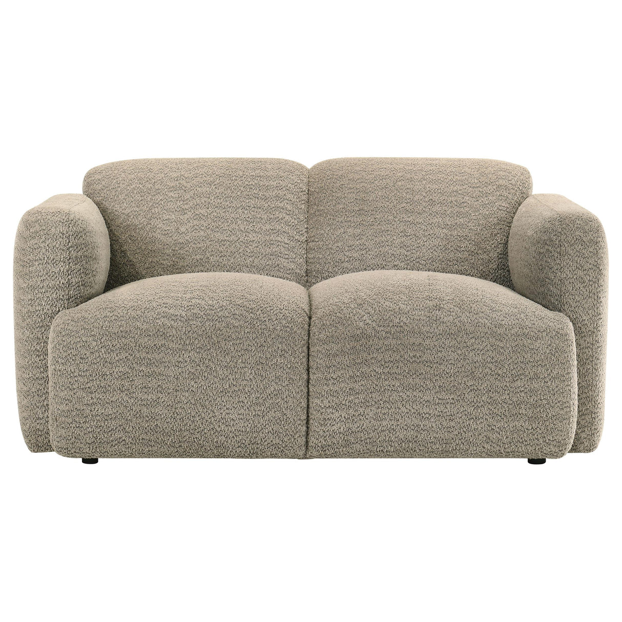 Coaster Furniture Dorset 509815 Fabric Upholstered Round Track Arm Loveseat - Brown IMAGE 7