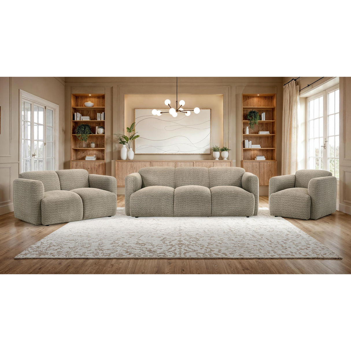 Coaster Furniture Dorset 509816 Fabric Upholstered Round Track Arm Accent Chair - Brown IMAGE 11