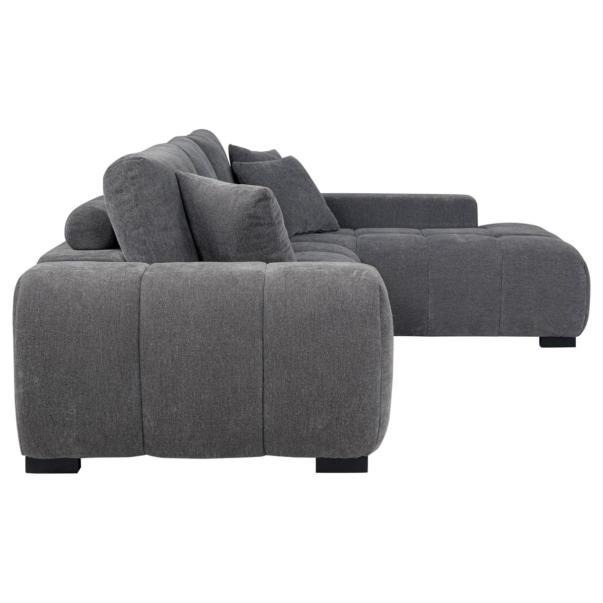Coaster Furniture Octavia 509965 Upholstered Sectional Chaise Sofa - Charcoal Grey IMAGE 3