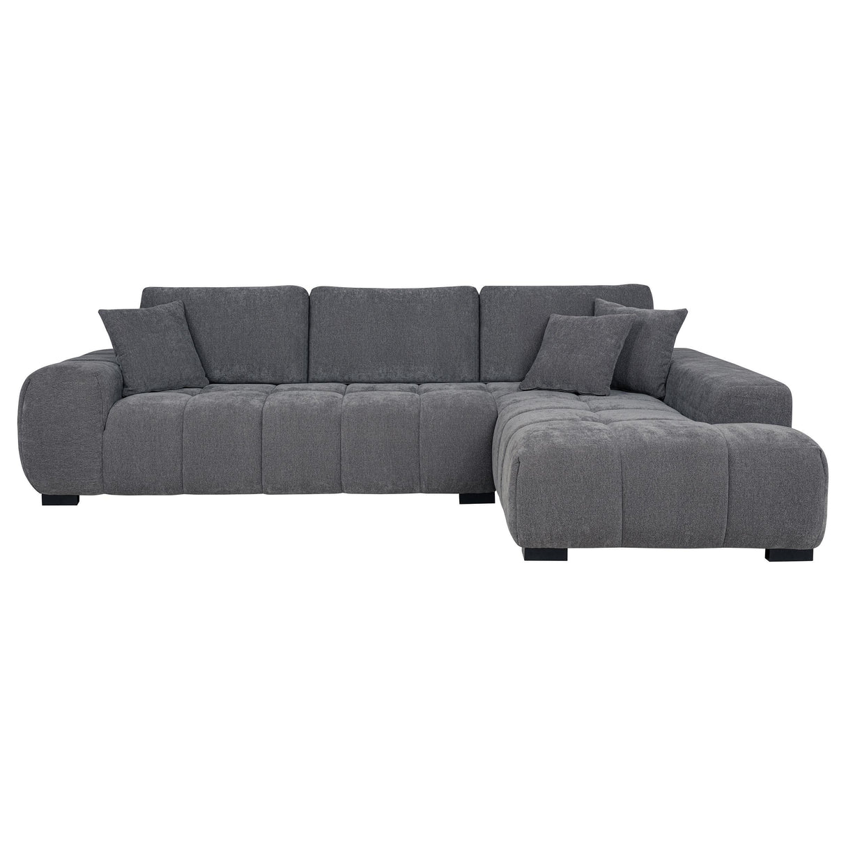 Coaster Furniture Octavia 509965 Upholstered Sectional Chaise Sofa - Charcoal Grey IMAGE 6
