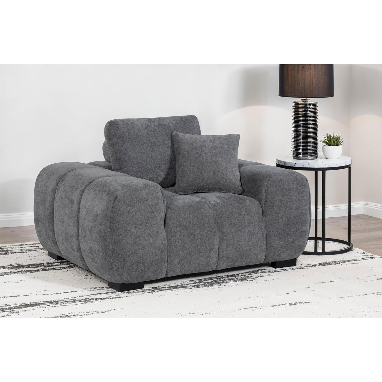 Coaster Furniture Octavia 509967 Upholstered Track Arm Accent Chair - Charcoal Grey IMAGE 2