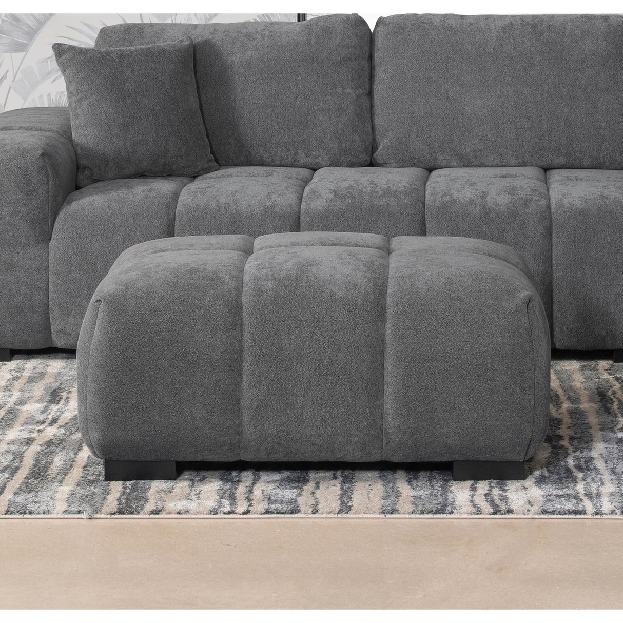 Coaster Furniture Octavia 509968 Upholstered Rectangular Ottoman - Charcoal Grey IMAGE 6