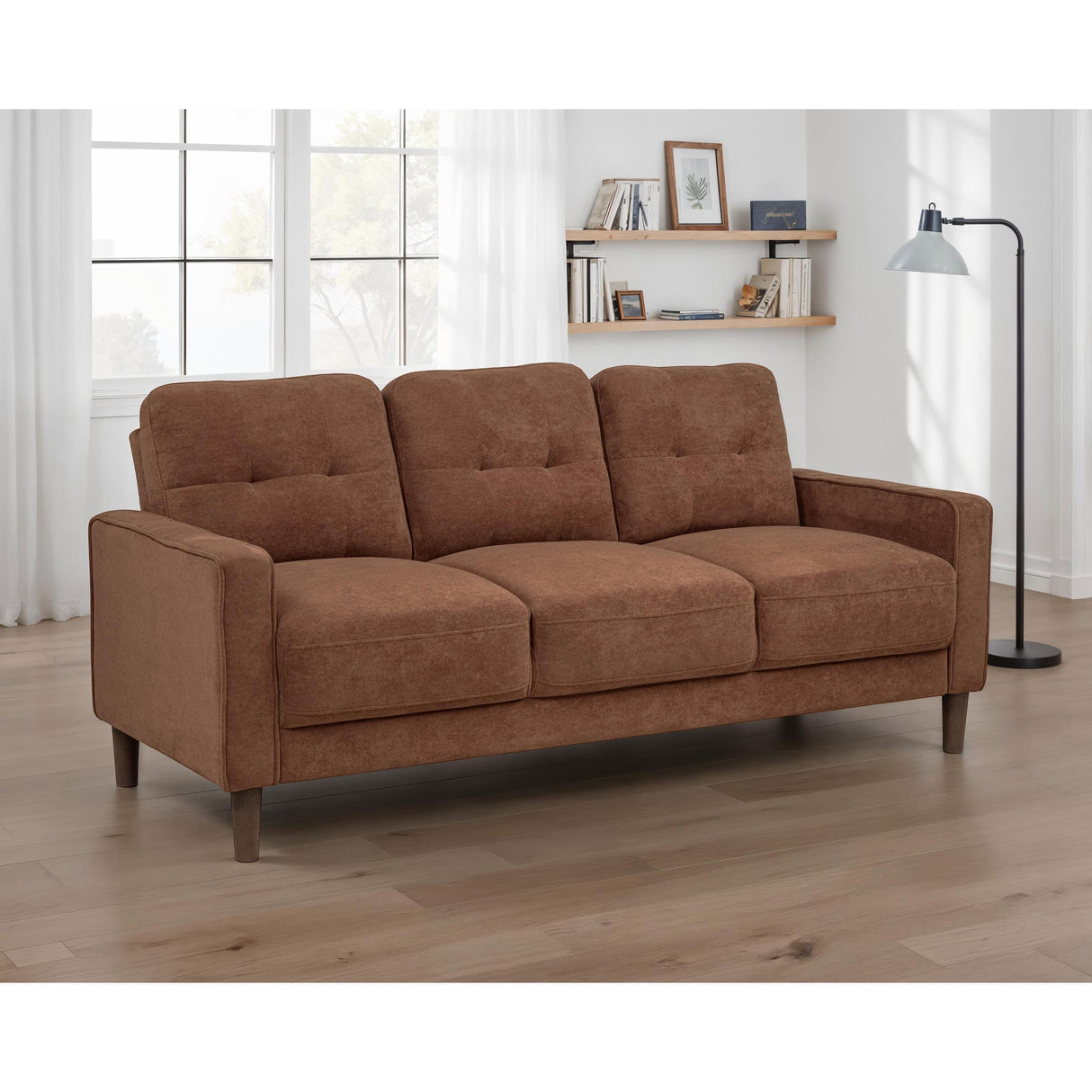 Coaster Furniture Bowen II 509971 Fabric Upholstered Track Arm Sofa - Rust IMAGE 3