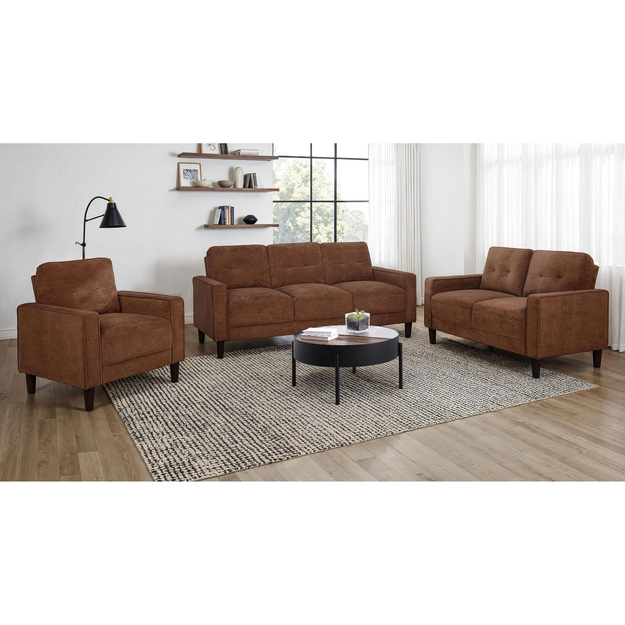 Coaster Furniture Bowen II 509973 Fabric Upholstered Track Arm Accent Chair - Rust IMAGE 8