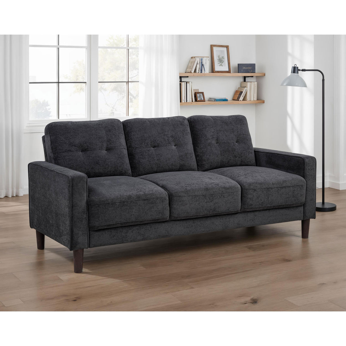 Coaster Furniture Bowen II 509981 Fabric Upholstered Track Arm Sofa - Steel Grey IMAGE 3