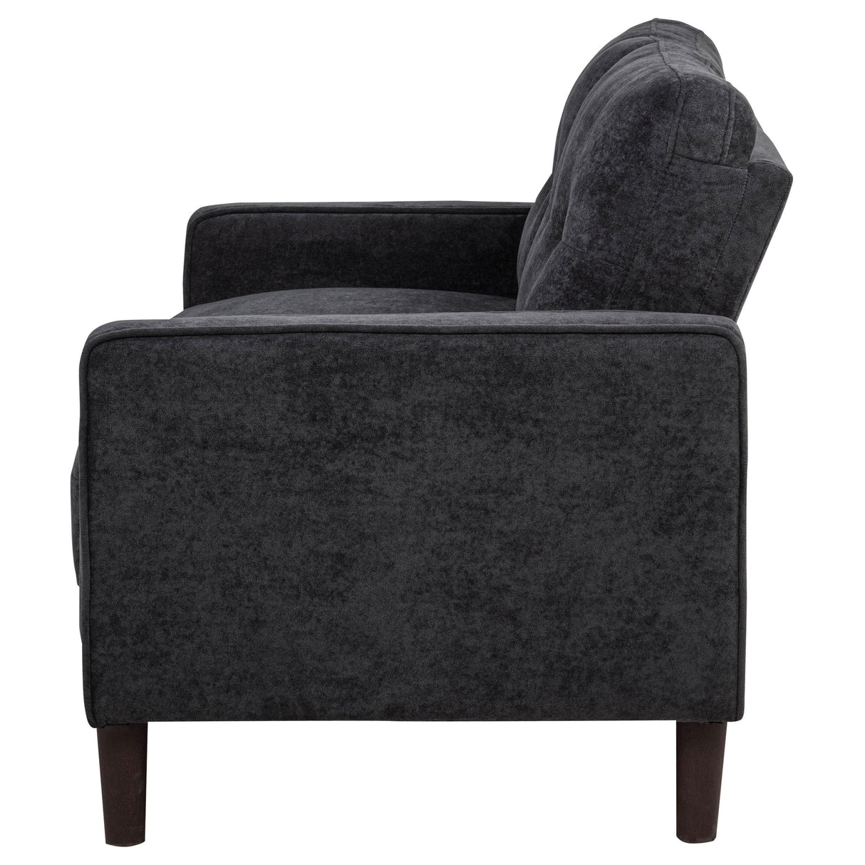 Coaster Furniture Bowen II 509982 Fabric Upholstered Track Arm Loveseat - Steel Grey IMAGE 2