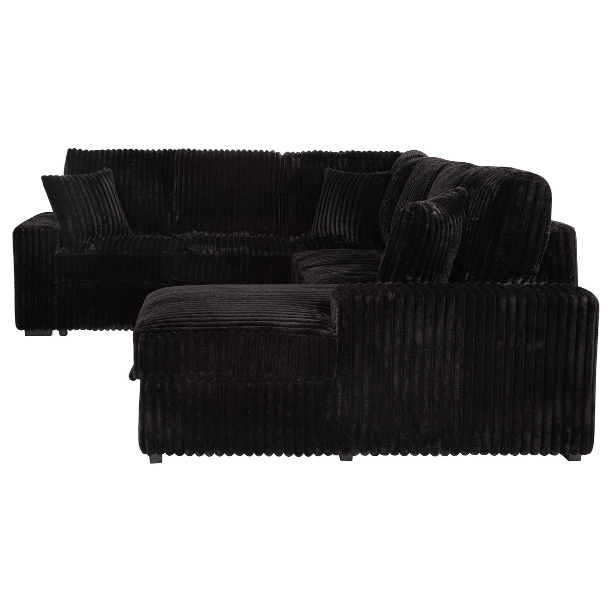 Coaster Furniture Devonshire 511049 Sleeper Sectional Sofa Storage Chaise - Black IMAGE 8