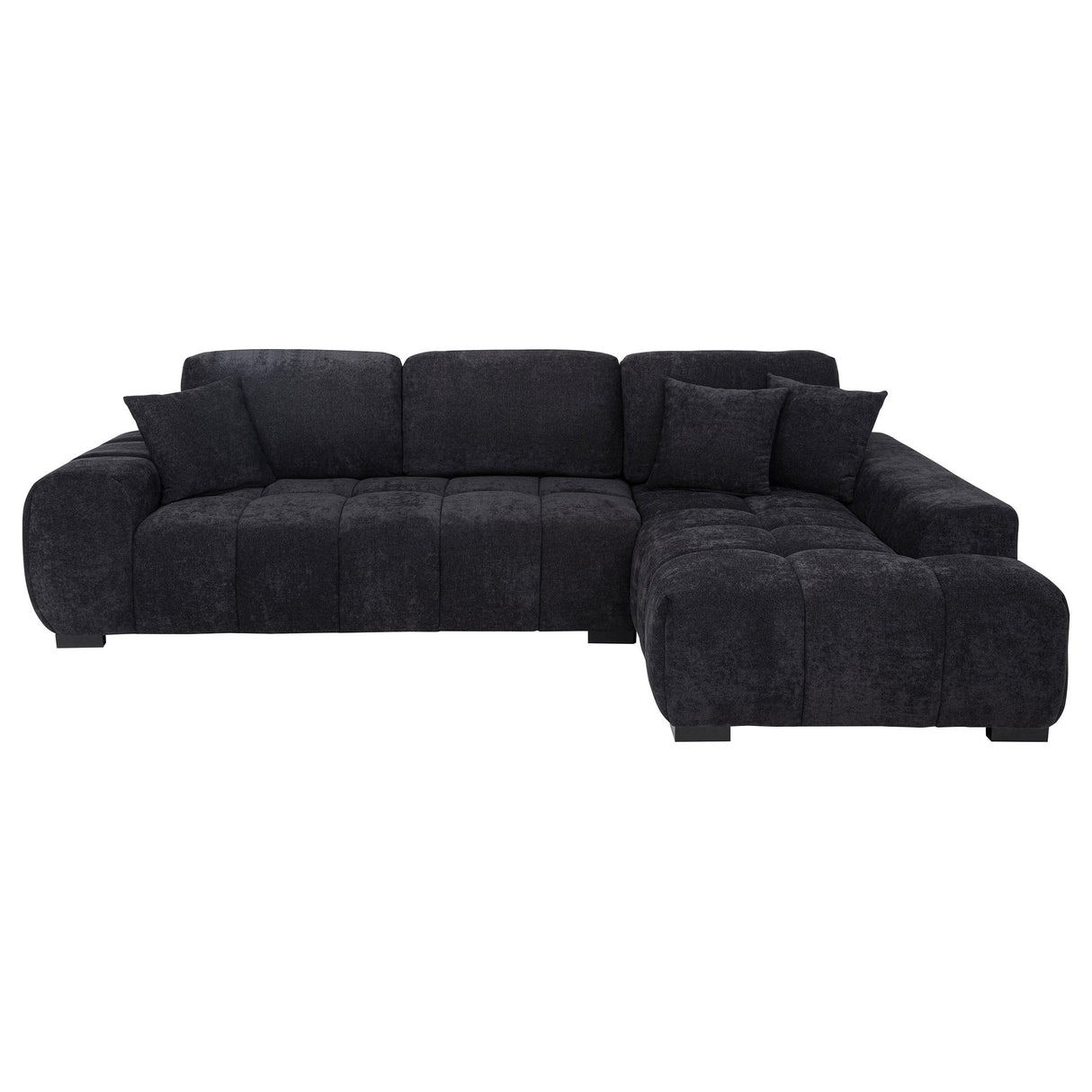 Coaster Furniture Octavia 511061 Upholstered Sectional Chaise Sofa - Black IMAGE 7