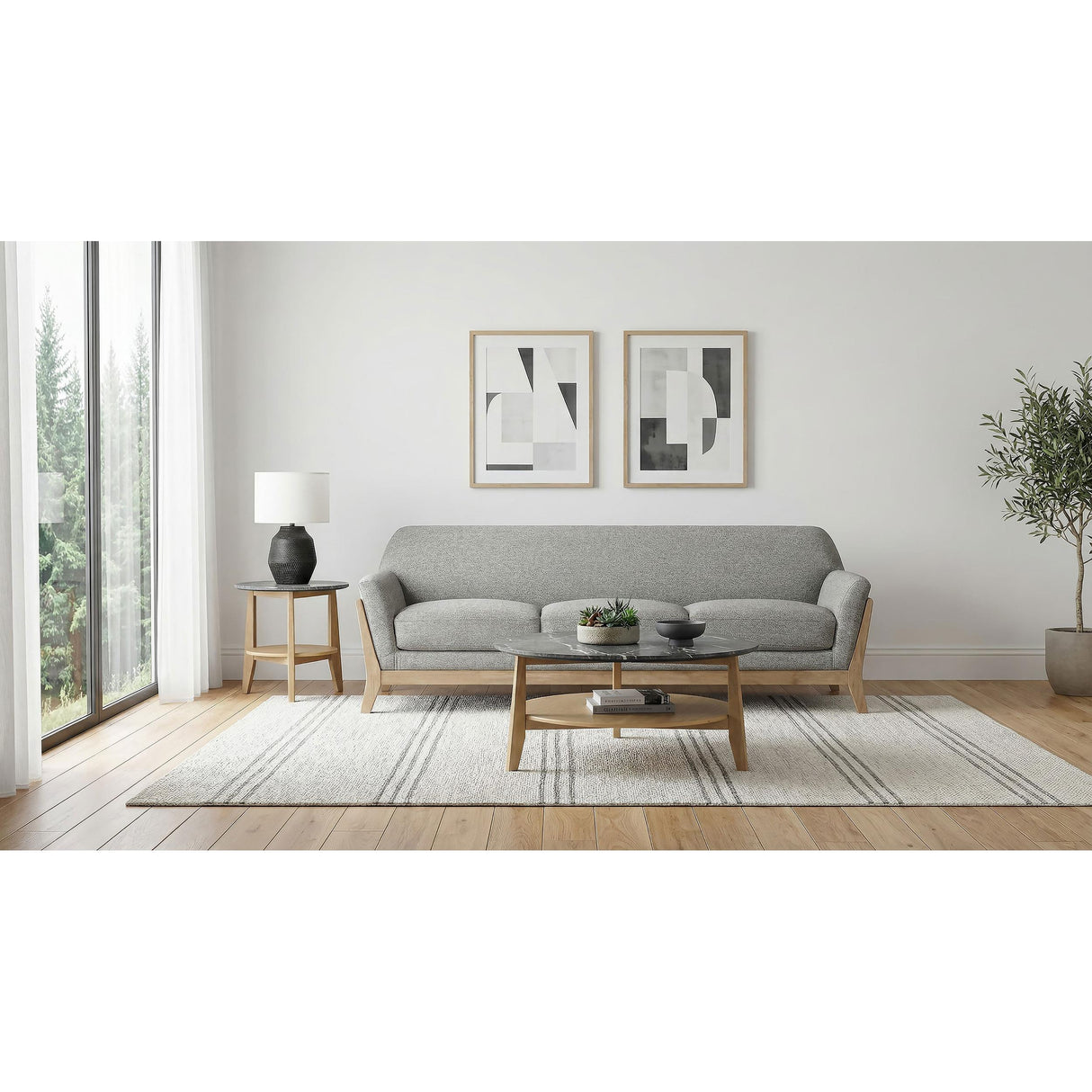 Coaster Furniture Vaughn 511071 Fabric Upholstered Flared Arm Sofa - Grey IMAGE 4