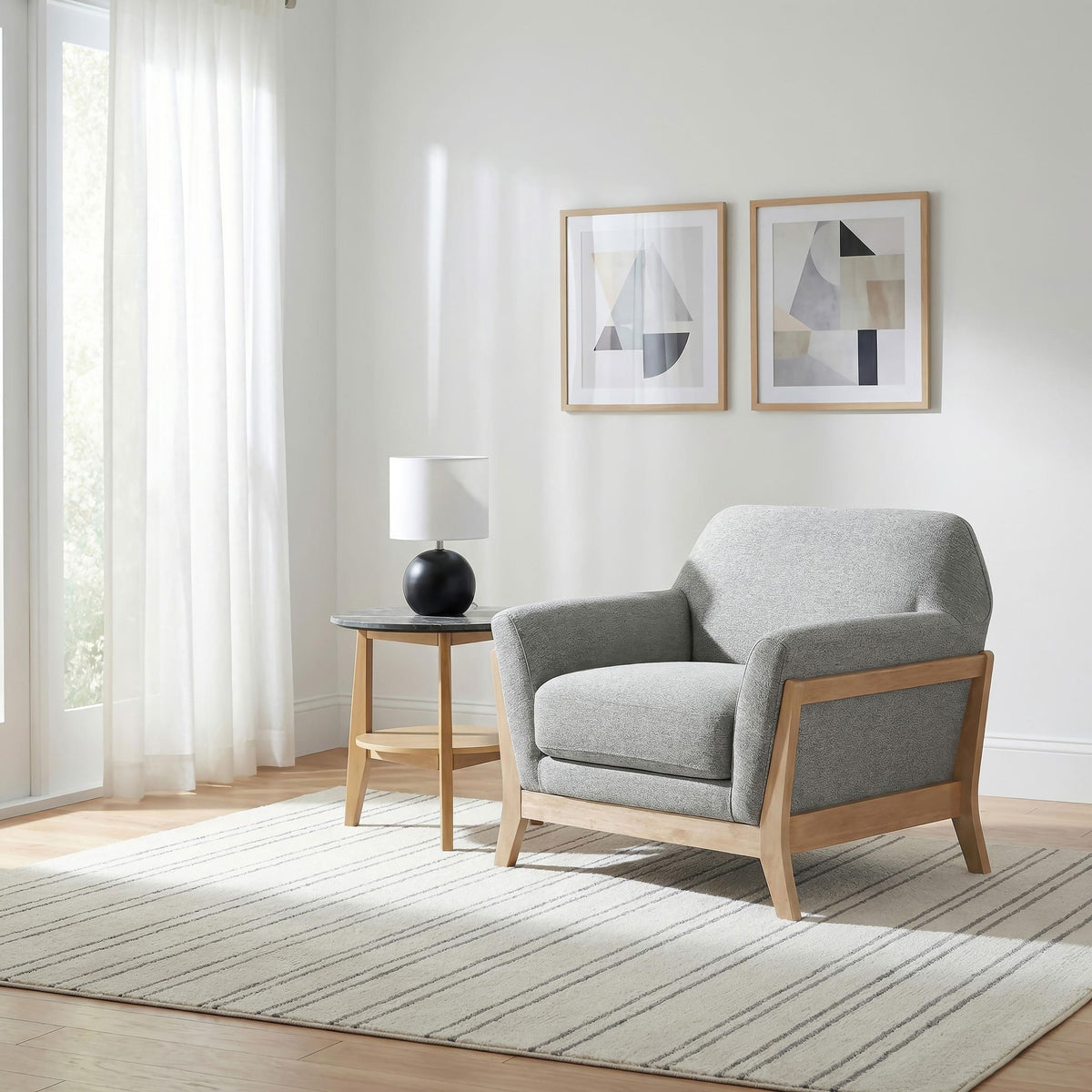 Coaster Furniture Vaughn 511073 Fabric Upholstered Flared Arm Accent Chair - Grey IMAGE 4
