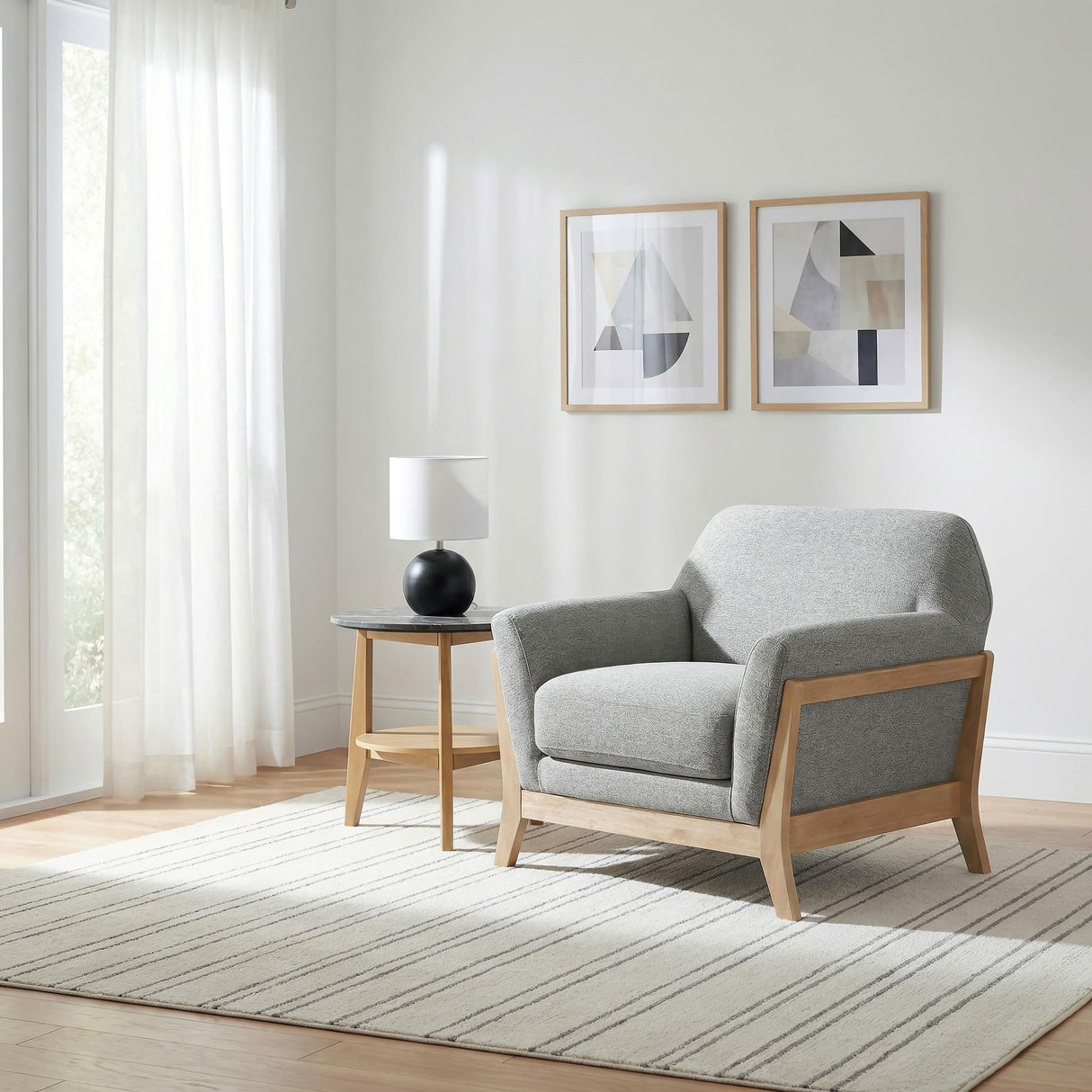 Coaster Furniture Vaughn 511073 Fabric Upholstered Flared Arm Accent Chair - Grey IMAGE 4