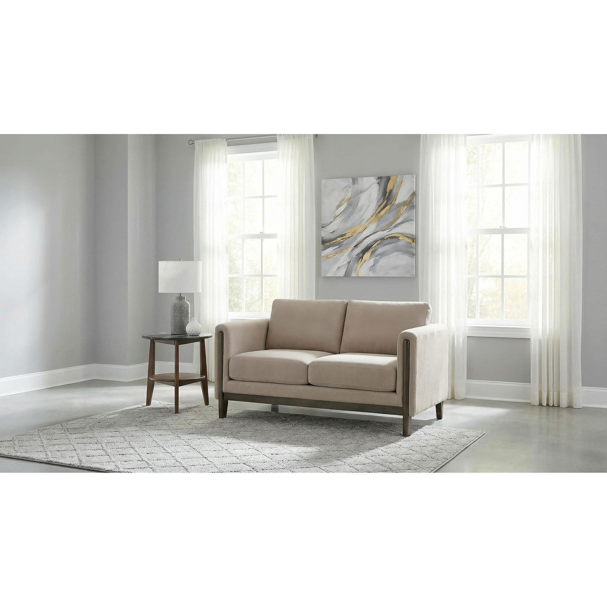 Coaster Furniture Islington 511102 Fabric Upholstered Panel Arm Loveseat - Taupe IMAGE 2