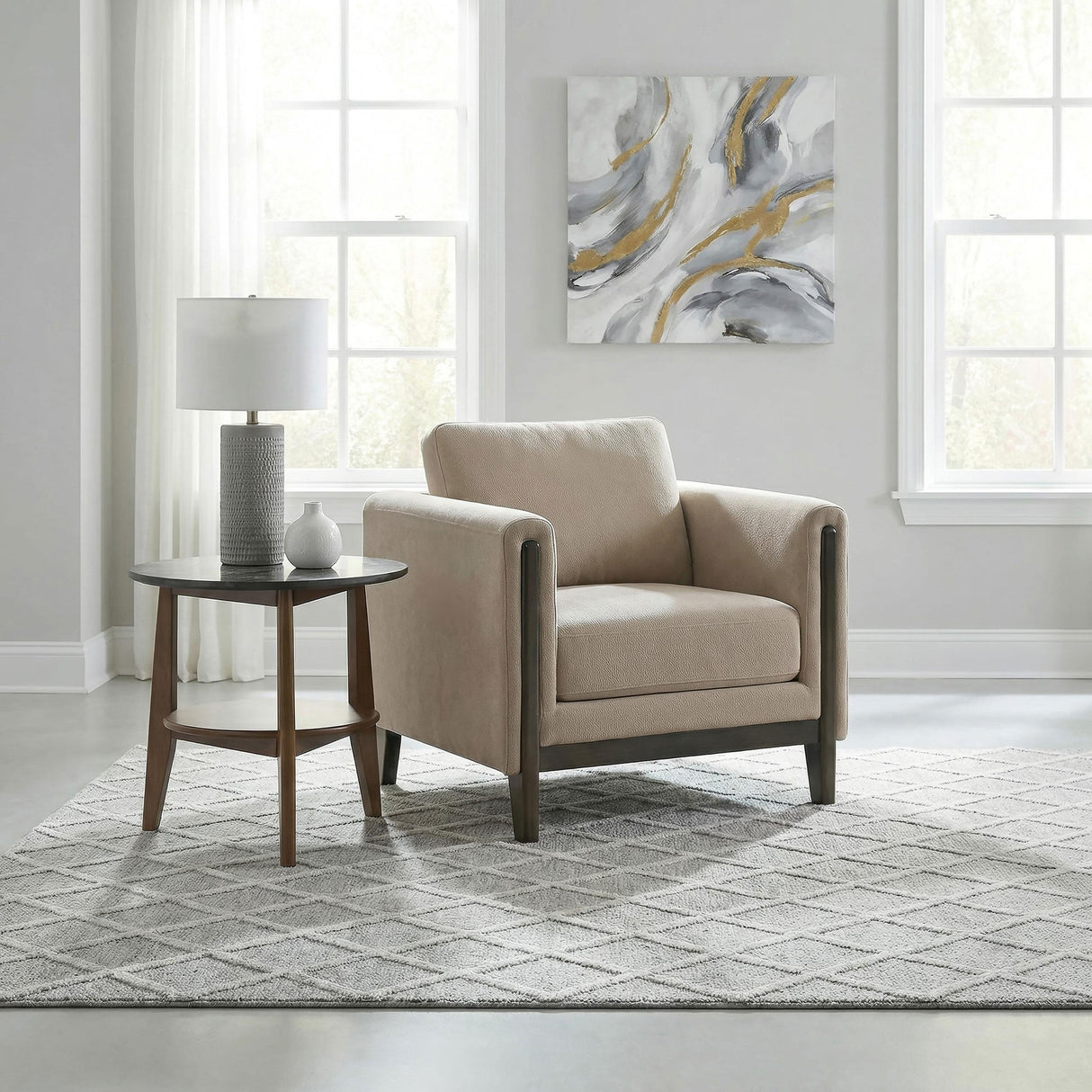 Coaster Furniture Islington 511103 Fabric Upholstered Panel Arm Accent Chair - Taupe IMAGE 5