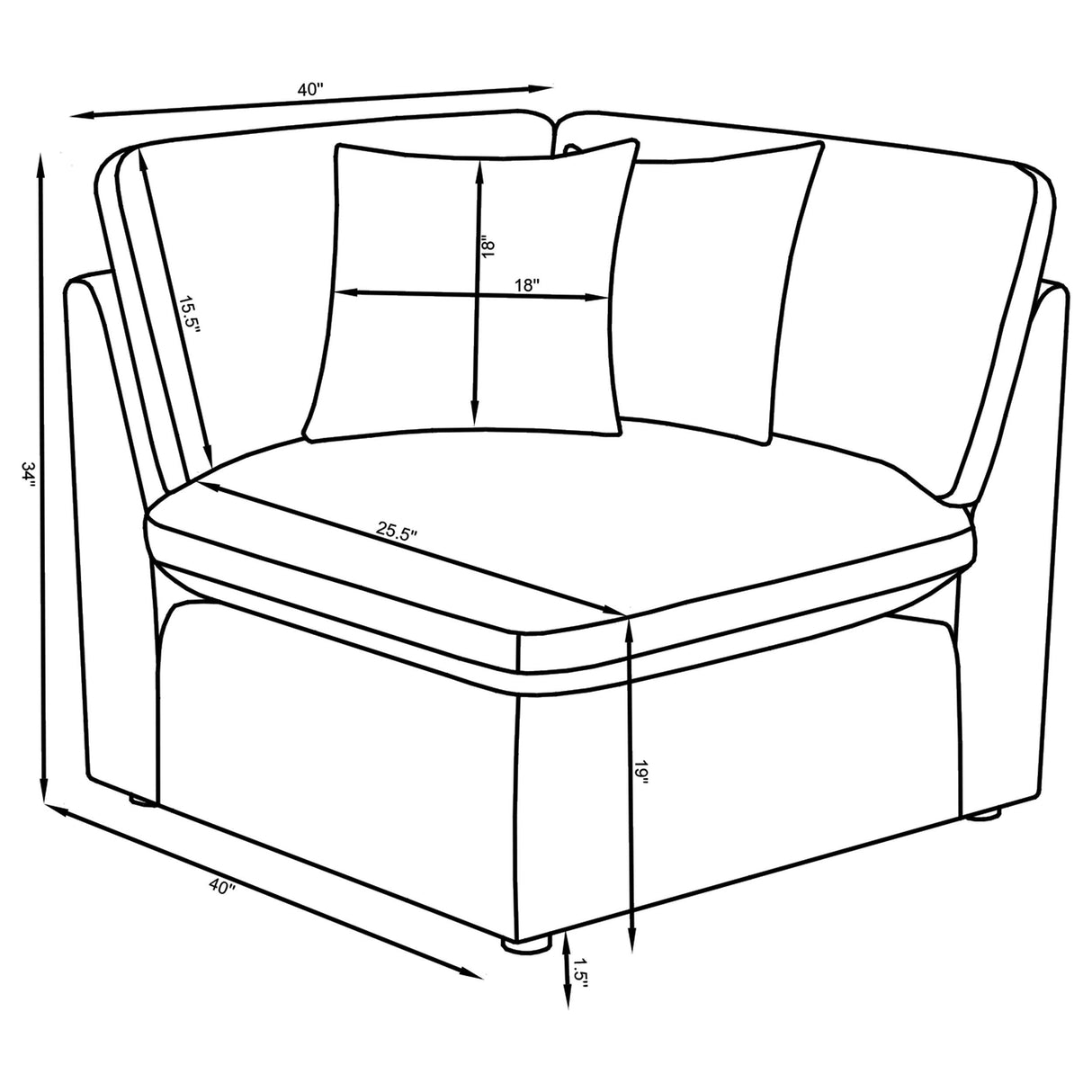 Coaster Furniture Hobson 551451-SETA 5-piece Upholstered Modular Sectional Sofa - Ivory IMAGE 11