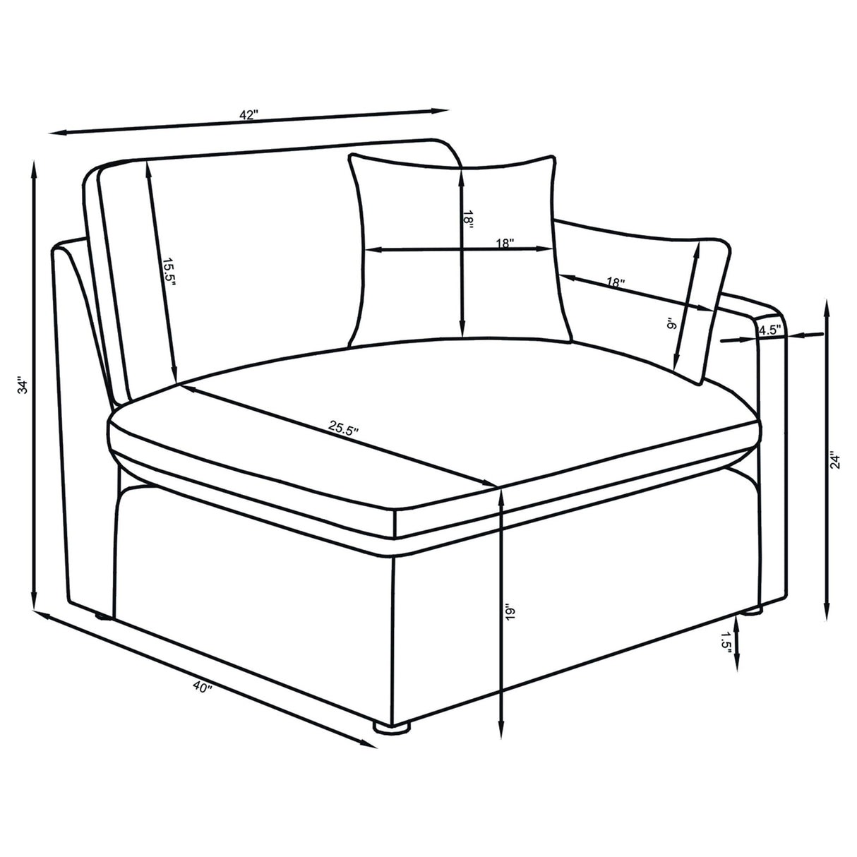 Coaster Furniture Hobson 551451-SETA 5-piece Upholstered Modular Sectional Sofa - Ivory IMAGE 12