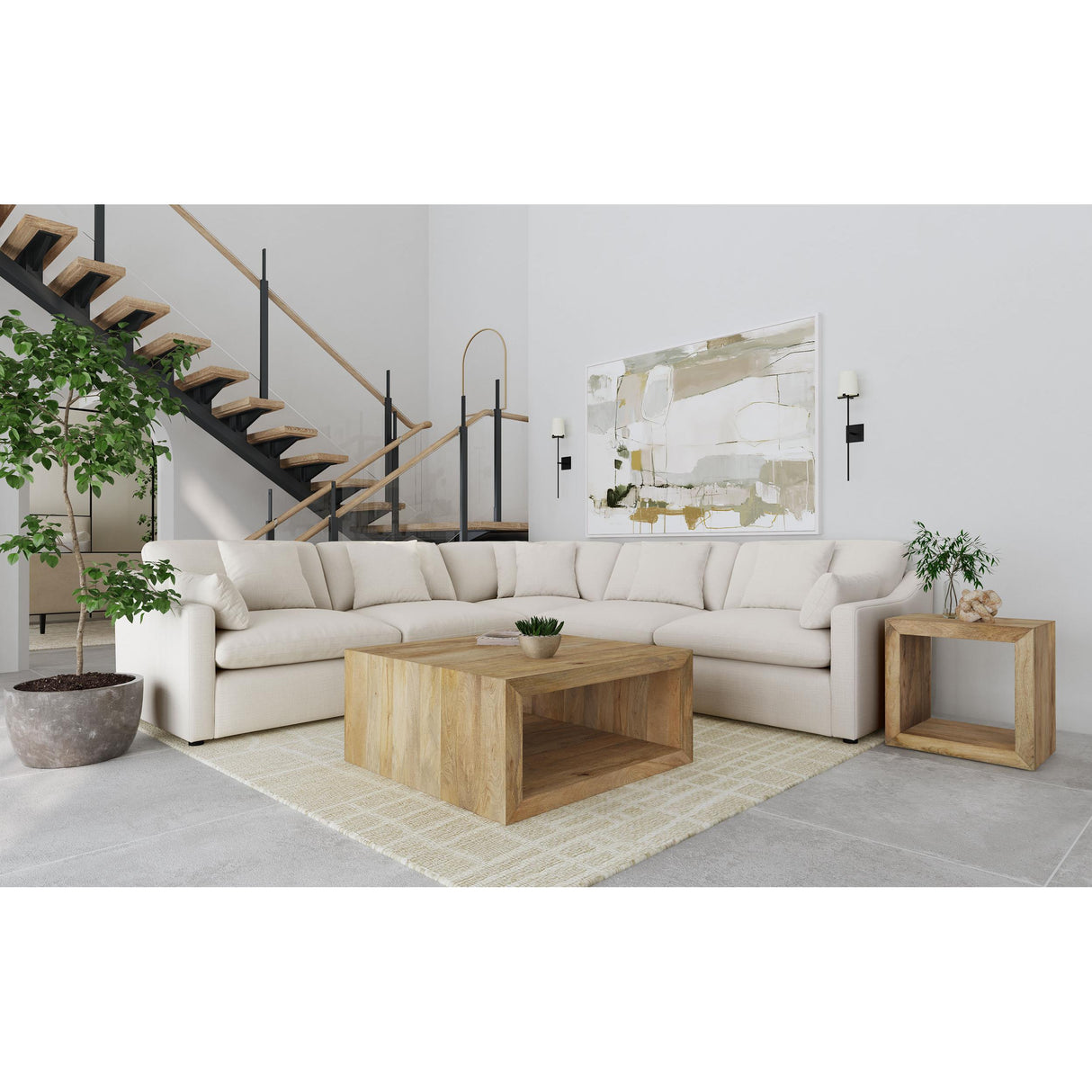 Coaster Furniture Hobson 551451-SETA 5-piece Upholstered Modular Sectional Sofa - Ivory IMAGE 2