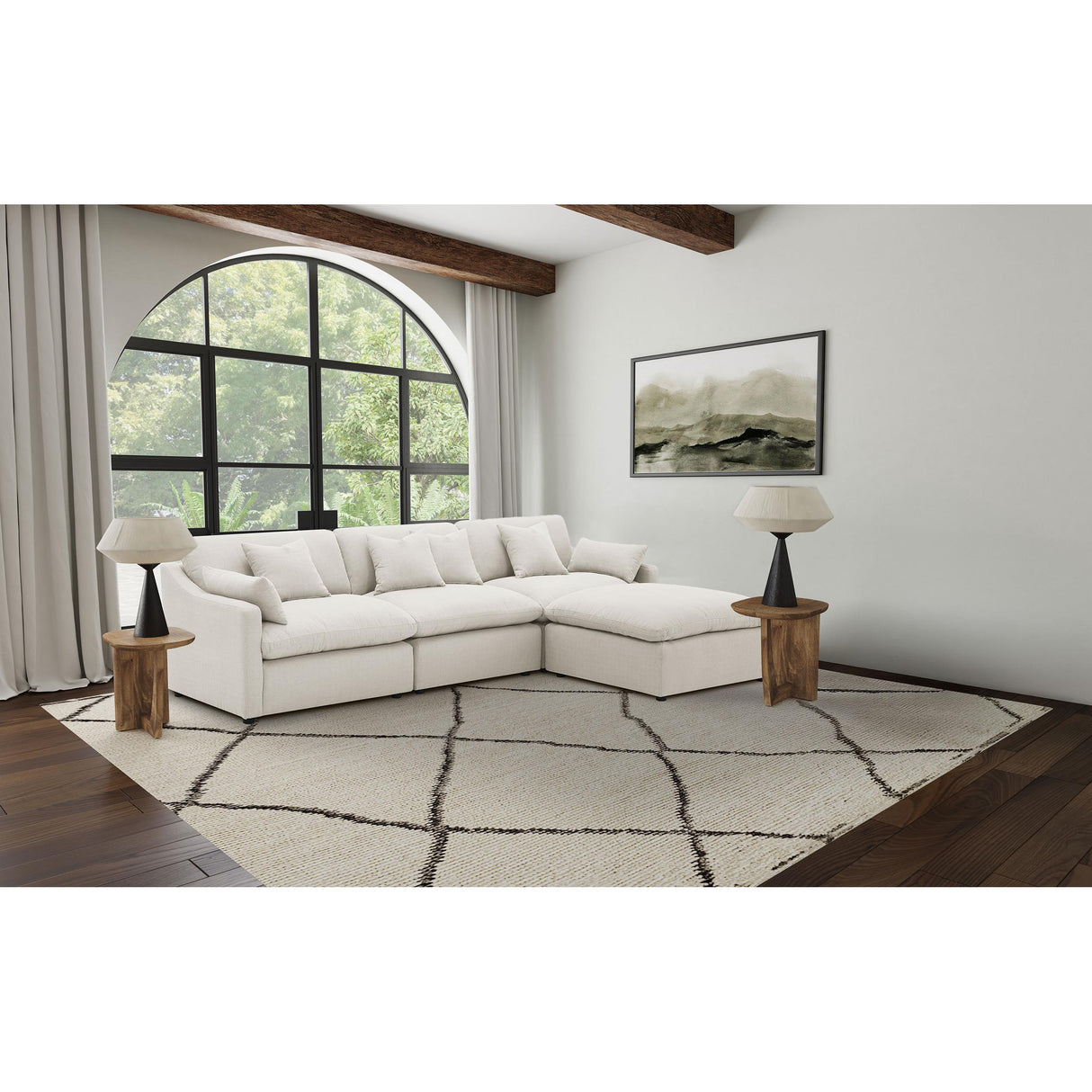 Coaster Furniture Hobson 551451-SETB 4-piece Upholstered Modular Sectional Sofa - Ivory IMAGE 2