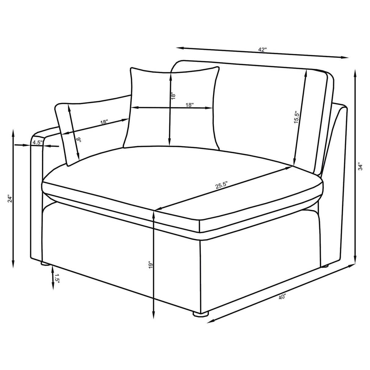 Coaster Furniture Hobson 551451-SETB 4-piece Upholstered Modular Sectional Sofa - Ivory IMAGE 6