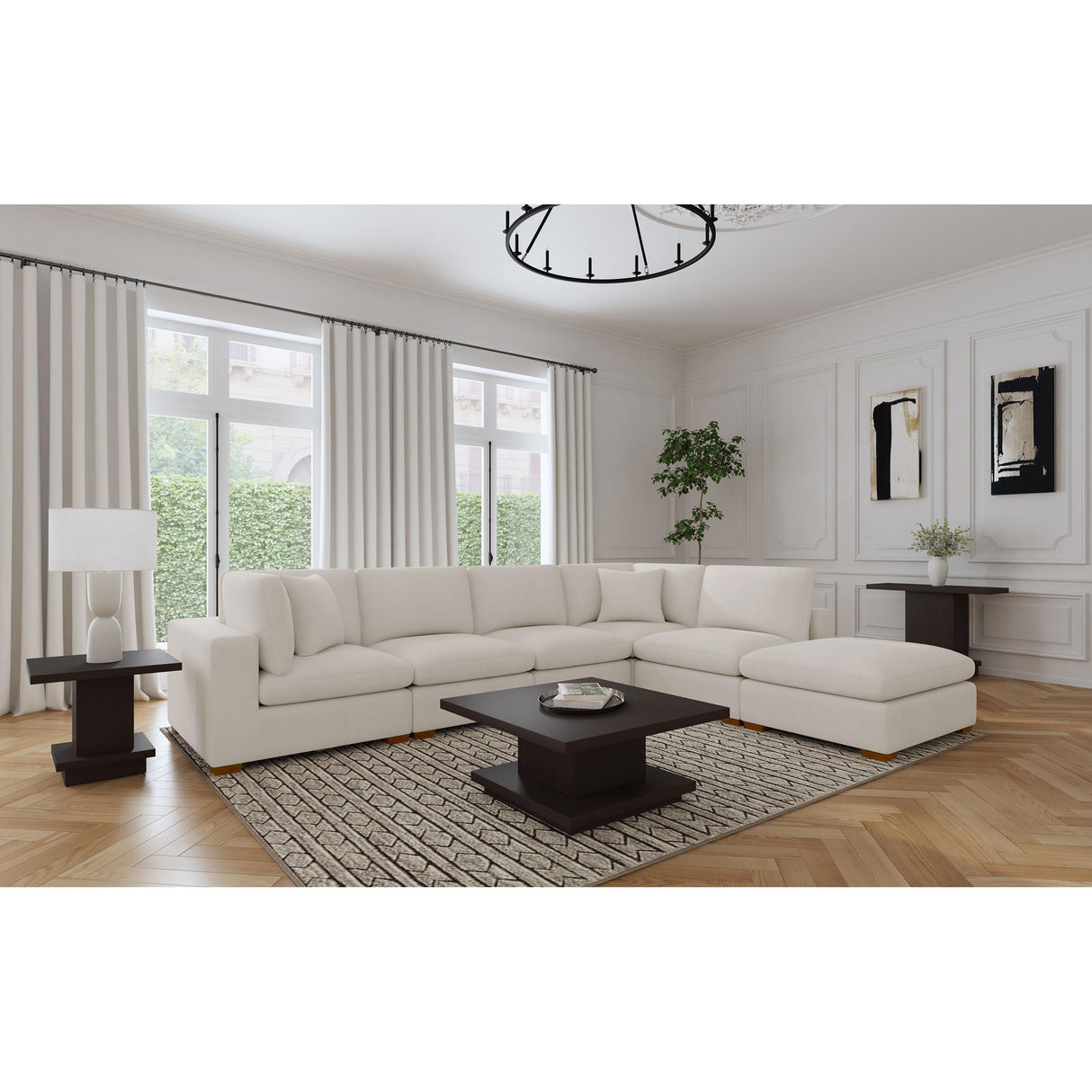 Coaster Furniture Lakeview 551461 Upholstered Armless Chair - Ivory IMAGE 6