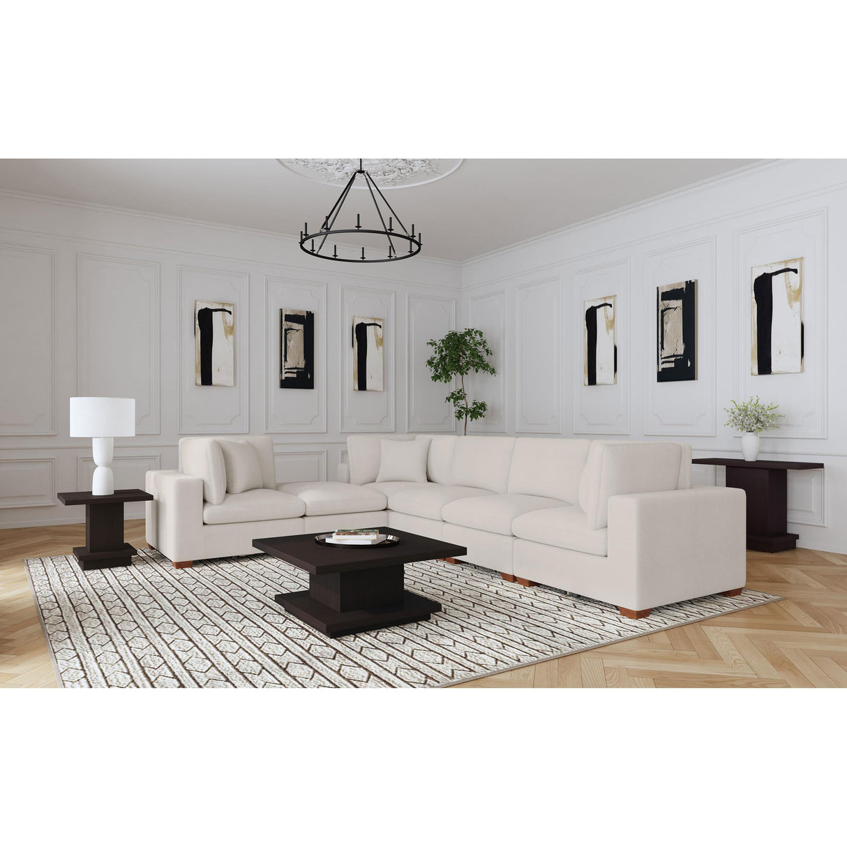Coaster Furniture Lakeview 551462 Upholstered Corner Chair - Ivory IMAGE 9