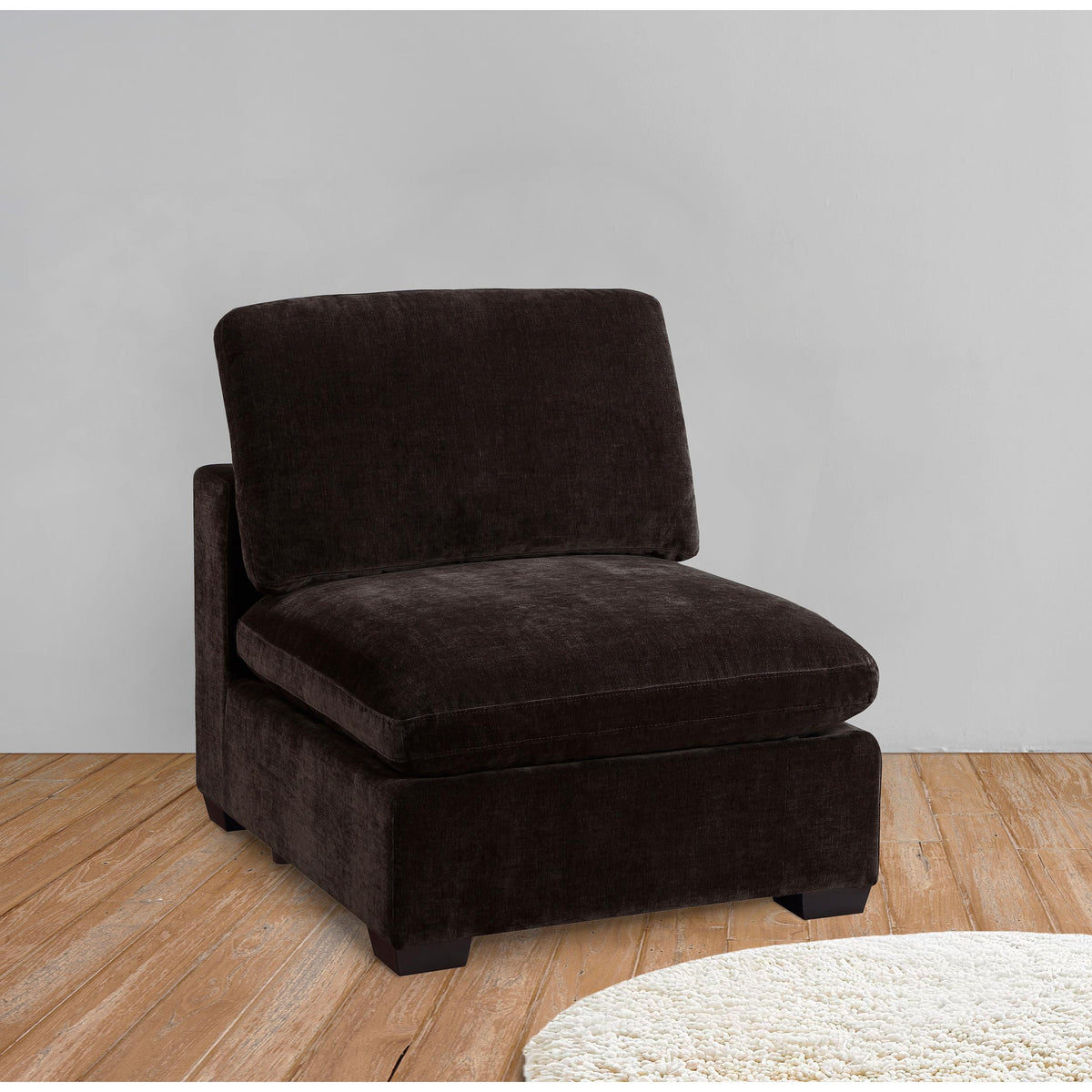 Coaster Furniture Lakeview 551464 Upholstered Armless Chair - Dark Chocolate IMAGE 4