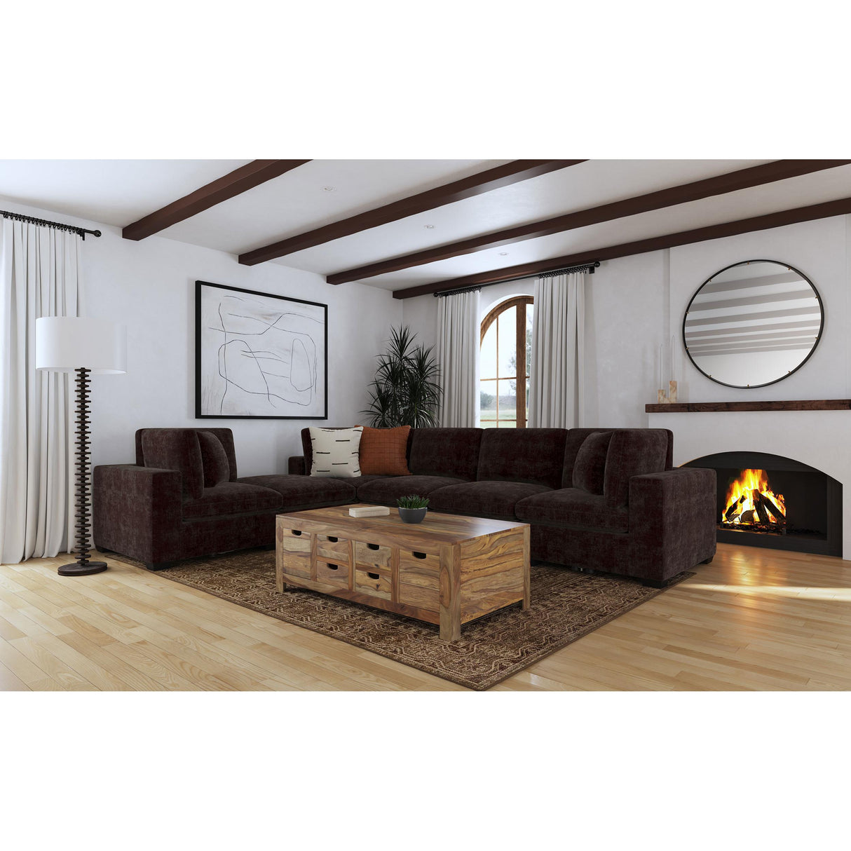 Coaster Furniture Lakeview 551464 Upholstered Armless Chair - Dark Chocolate IMAGE 8