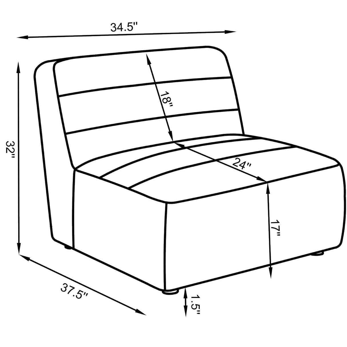 Coaster Furniture Sunny 551621 Upholstered Armless Chair - Natural IMAGE 11