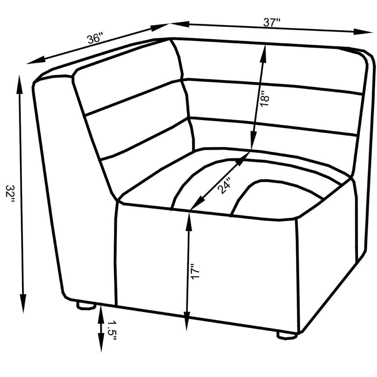 Coaster Furniture Sunny 551622 Upholstered Corner Chair - Natural IMAGE 11