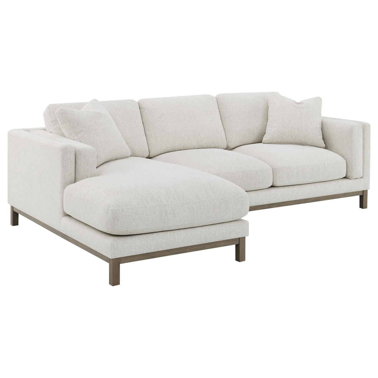 Coaster Furniture Geneva 551777 Boucle Upholstered Sectional Chaise Sofa - Sand IMAGE 1