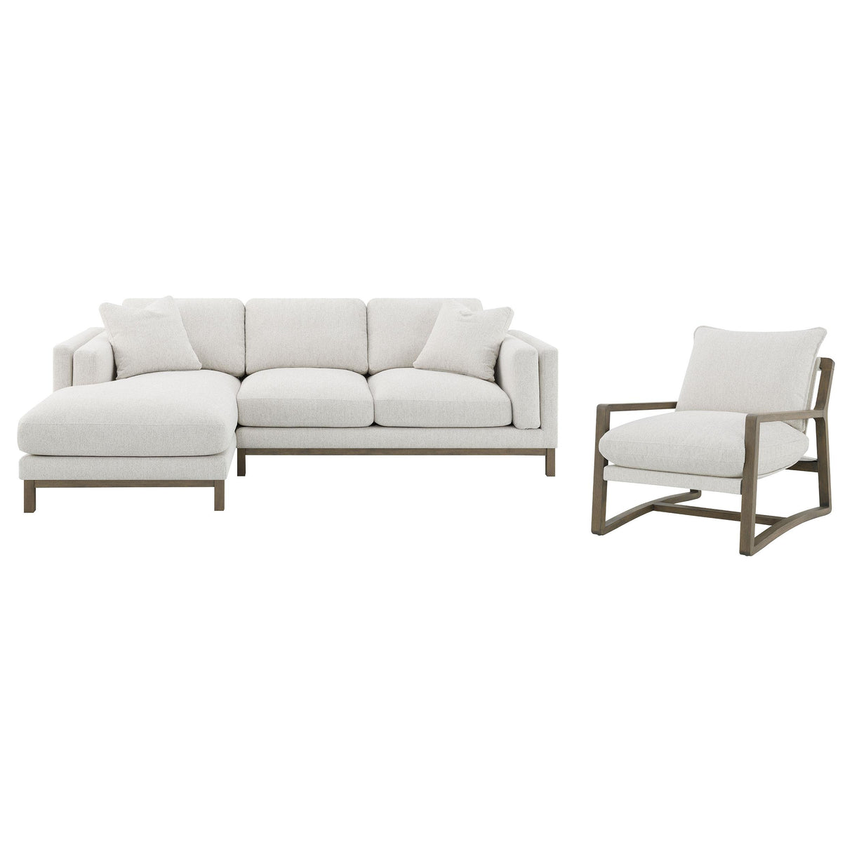 Coaster Furniture Geneva 551777 Boucle Upholstered Sectional Chaise Sofa - Sand IMAGE 13