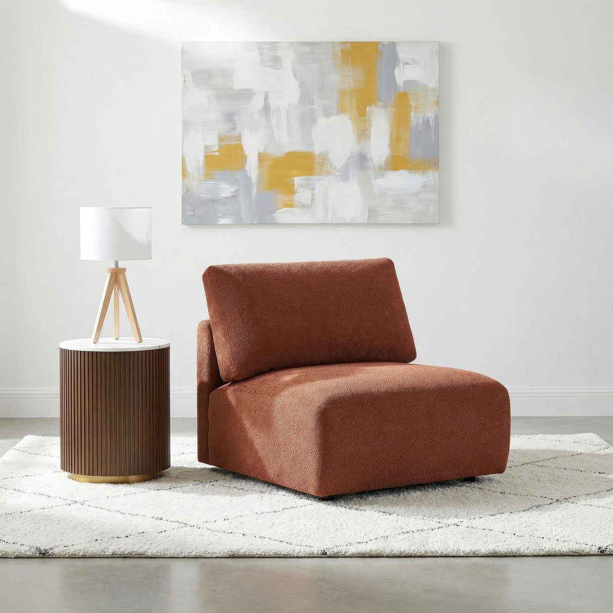 Coaster Furniture Elysia 551891 Chenille Upholstered Modular Armless Chair - Coral IMAGE 3