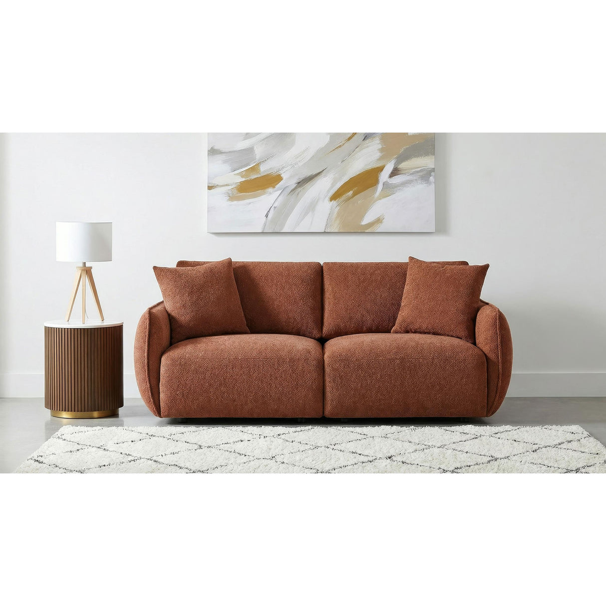 Coaster Furniture Elysia 551891-LOVE Chenille Upholstered Modular Lounge Loveseat - Coral IMAGE 2