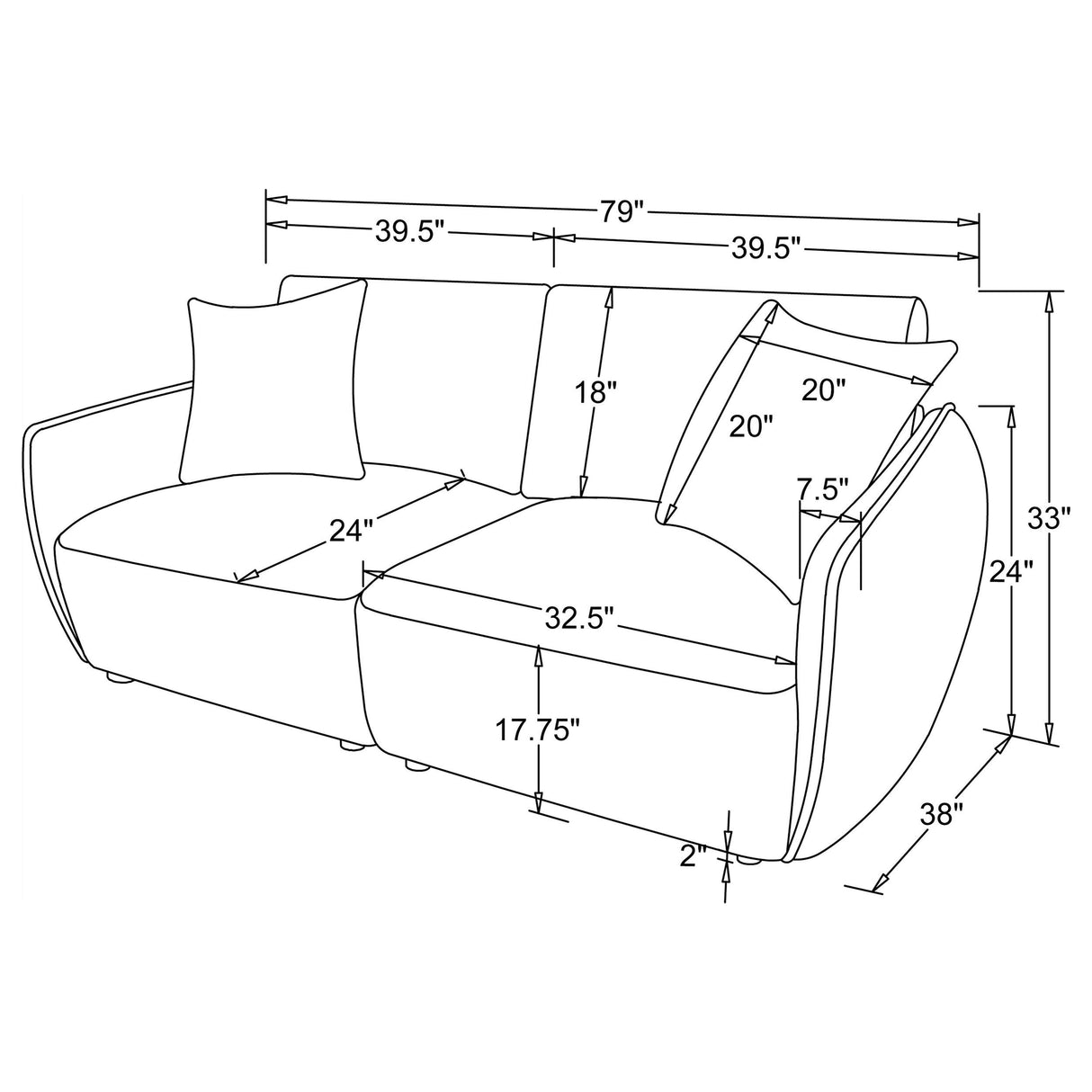Coaster Furniture Elysia 551891-LOVE Chenille Upholstered Modular Lounge Loveseat - Coral IMAGE 9