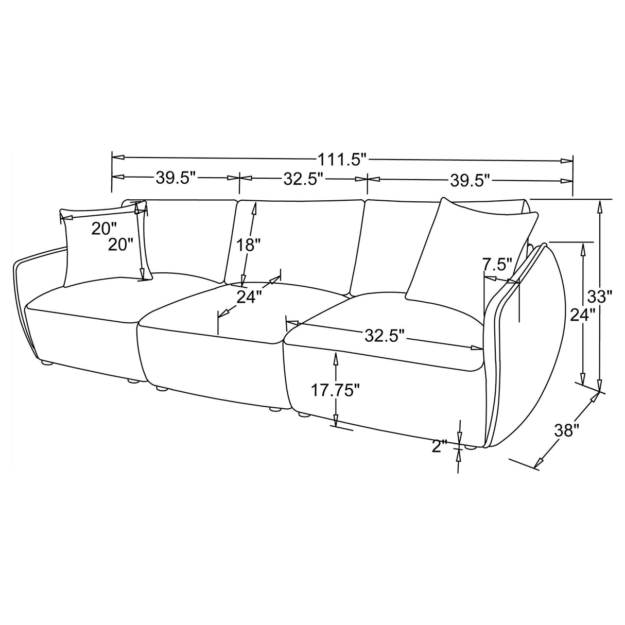 Coaster Furniture Elysia 551891-SOFA Chenille Upholstered Modular Lounge Sofa - Coral IMAGE 8