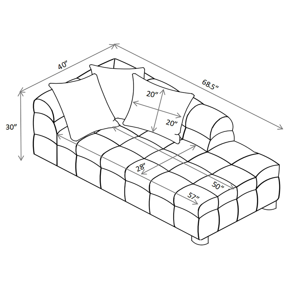Coaster Furniture Amara 551915RAF Upholstered RAF Chaise IMAGE 4