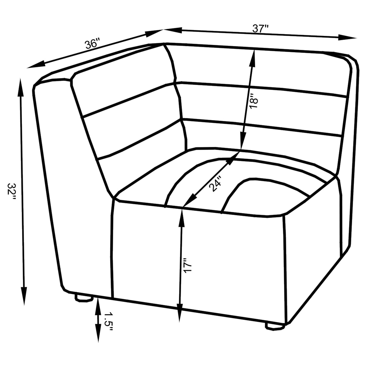 Coaster Furniture Sunny 552082 Upholstered Corner Chair - Dark Charcoal IMAGE 14
