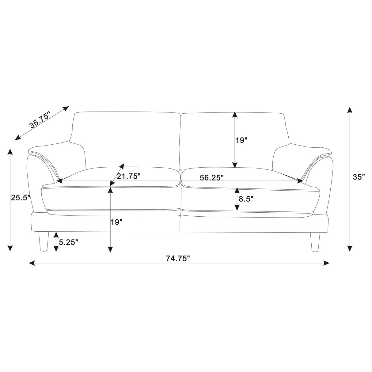 Coaster Furniture Selma 552101 Velvet Upholstered Crescent Arm Sofa - Rust IMAGE 10