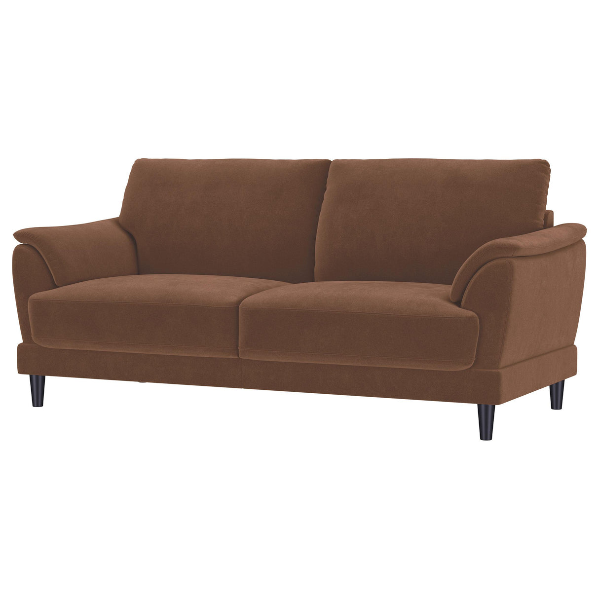 Coaster Furniture Selma 552101 Velvet Upholstered Crescent Arm Sofa - Rust IMAGE 8