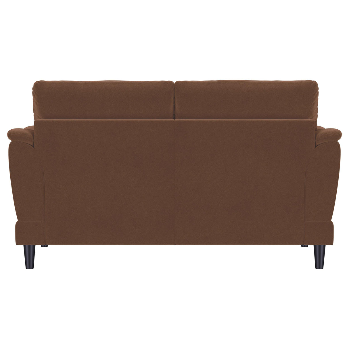 Coaster Furniture Selma 552102 Velvet Upholstered Crescent Arm Loveseat - Rust IMAGE 8