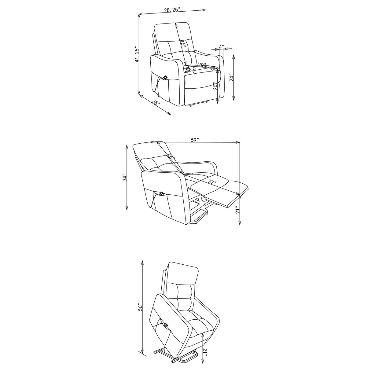 Coaster Furniture Dayes 600131P Upholstered Power Lift Recliner Chair - Taupe IMAGE 17