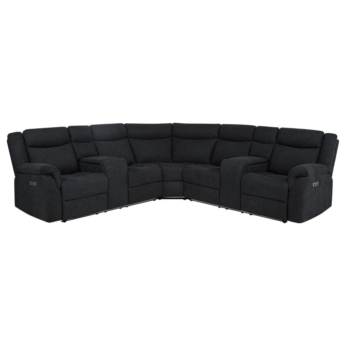 Coaster Furniture Hagen 600500P Upholstered Power Reclining Sectional Sofa - Steel Grey IMAGE 1