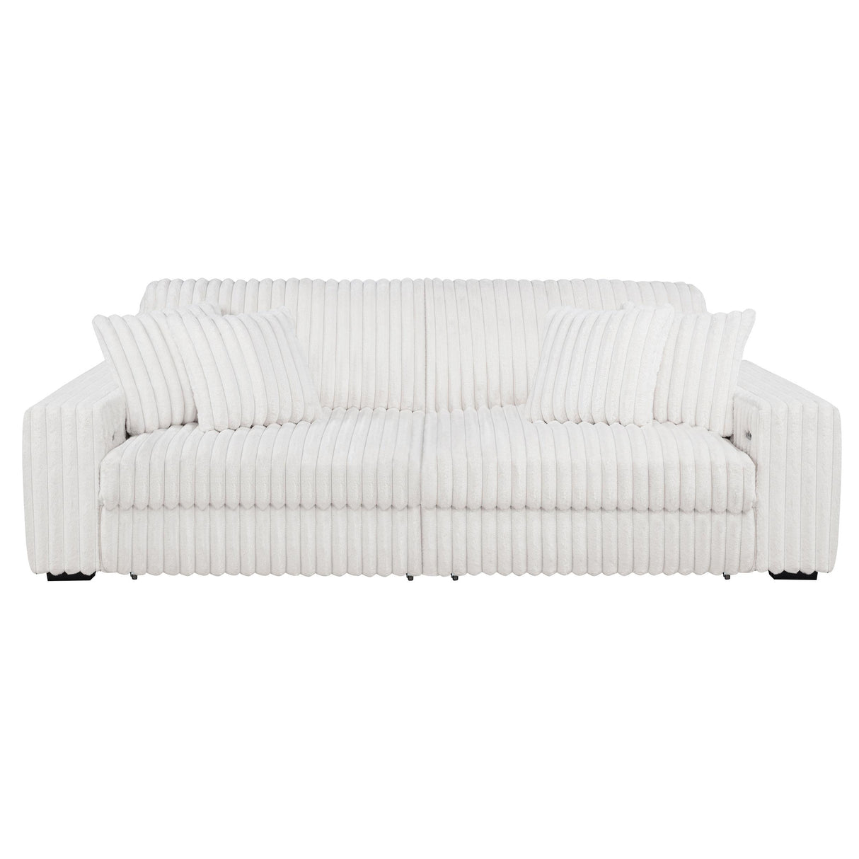 Coaster Furniture Jacana 600535P Corduroy Upholstered Dual Power Chaise Sofa - Ivory IMAGE 5