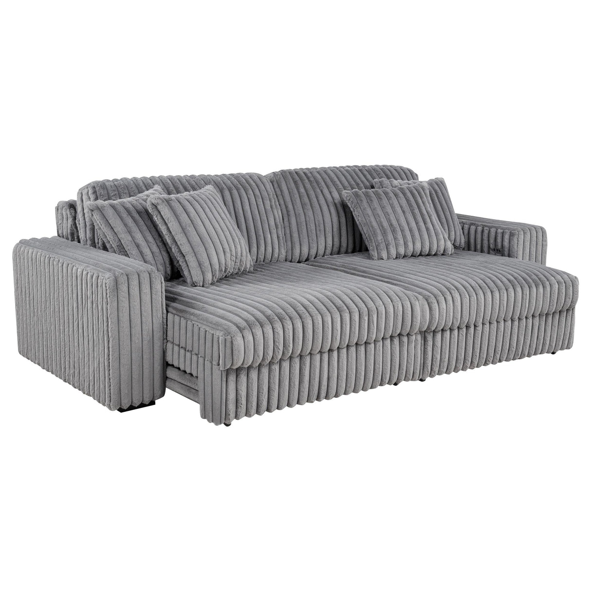 Coaster Furniture Jacana 600536P Corduroy Upholstered Dual Power Chaise Sofa - Grey IMAGE 10