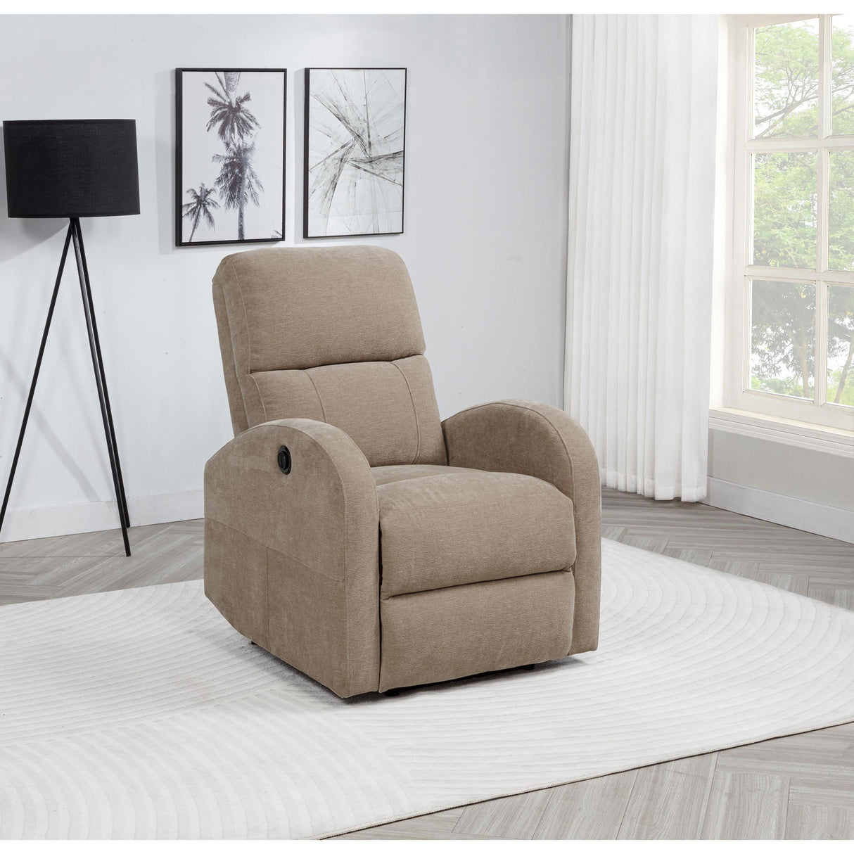 Coaster Furniture Grant 603303P Fabric Upholstered Power Recliner Chair - Camel IMAGE 4