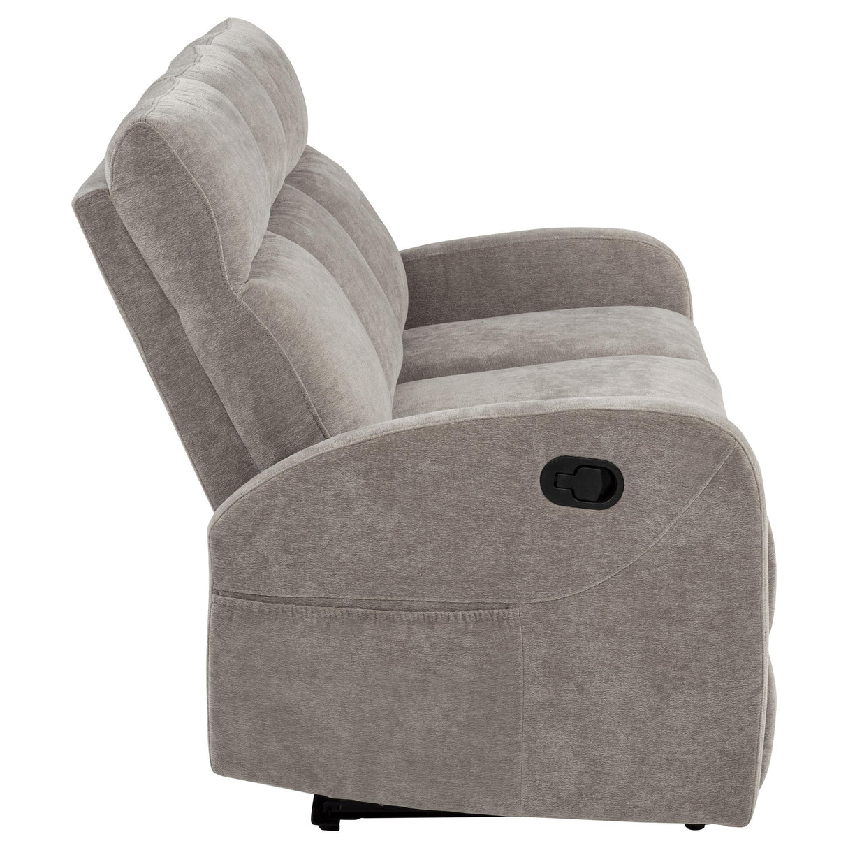Coaster Furniture Hamilton 603371 Chenille Upholstered Manual Reclining Sofa - Sand IMAGE 8